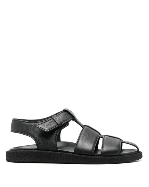 Officine Creative Black Inner Caged Leather Sandals for men