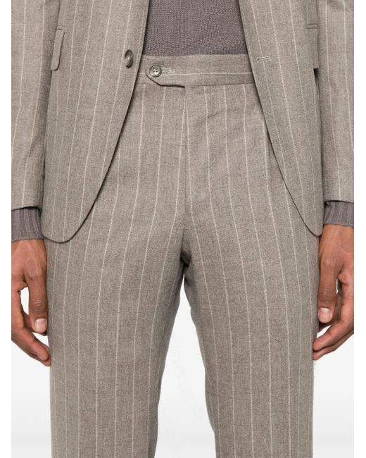 Tagliatore Brown Pinstriped Suit for men