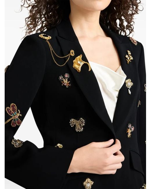 Cinq À Sept Black Cheyenne Brooches Blazer