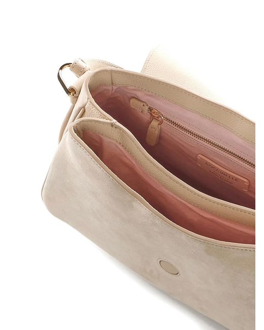 Coccinelle Natural Large Mavery Leather Shoulder Bag