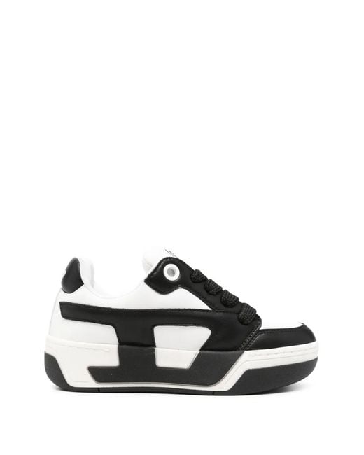 DIESEL Black S-D Ollie Logo-Patch Panelled Sneakers