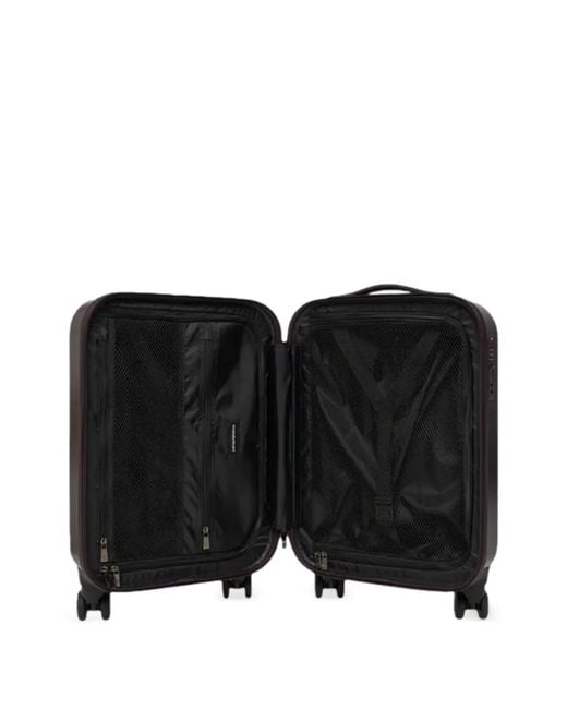 Emporio Armani Black Logo-Embossed Spinner Suitcase for men