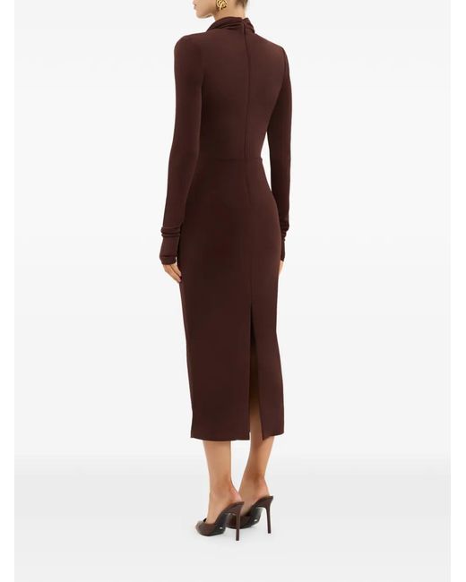 Rebecca Vallance Purple Hazine Long-Sleeve Midi Dress