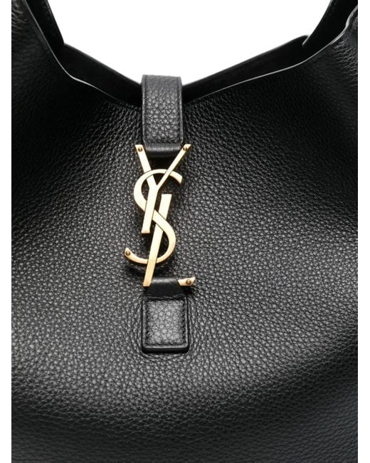 Bolso De Hombro Con Placa Del Logo Saint Laurent de color Black