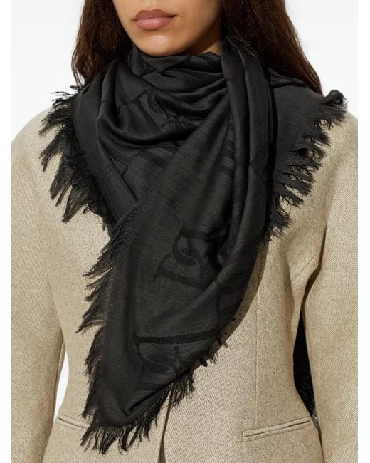 By Malene Birger Black Mallon Patterned Scarf