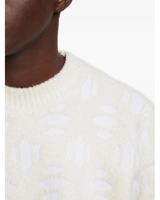 Aztech Mountain White Snowflake Crew-Neck Sweater for men