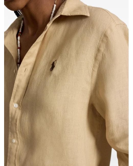 Polo Ralph Lauren Natural Pony-Embroidered Linen Shirt