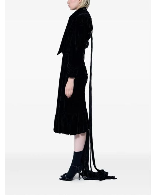 balenciaga black lace dress Balenciaga Lace-embellished Midi Dress