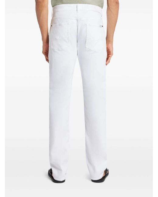 7 For All Mankind White Slim-Cut Jeans for men