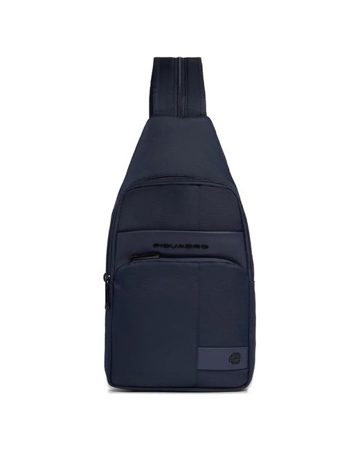 Piquadro Blue Water-Resistant Convertible Sling-Bag Backpack