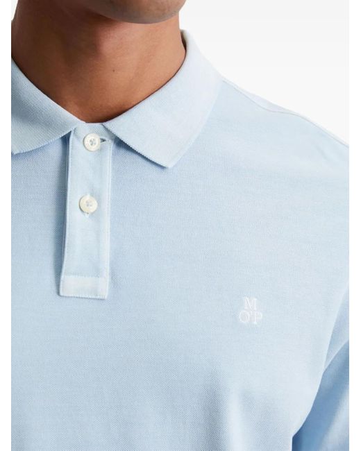 Marc O' Polo Blue Logo-Embroidered Polo Shirt for men