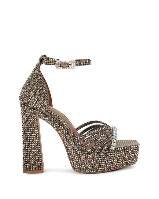 Kurt Geiger Metallic Crystal Strap Platform Sandals