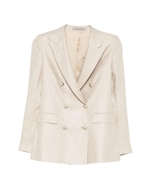 Tagliatore White Blazer À Boutonnière Croisée