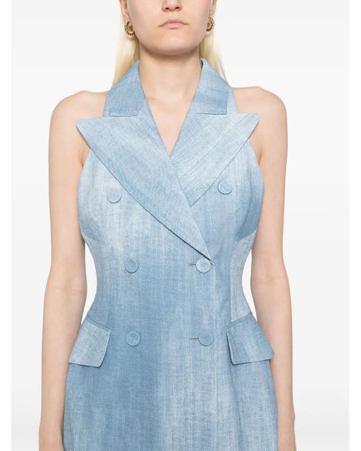 Ermanno Scervino Blue Minikleid Mit Denim-Print