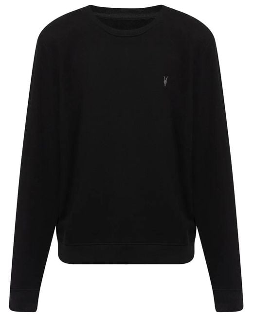 AllSaints Black Organic Cotton Long Sleeve Tee for men