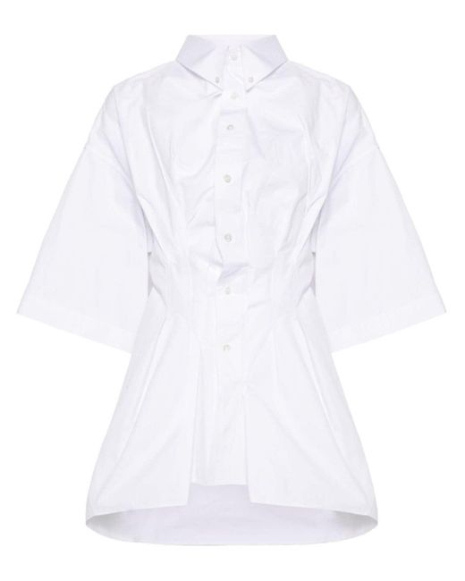 Camisa ajustada con pliegues Maison Margiela de color White