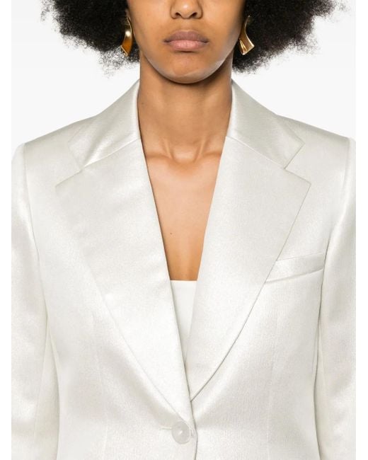 Chloé White Tone Silk Lamé Blazer