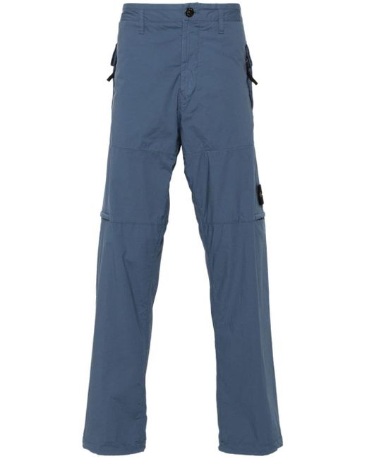 Stone Island Blue Compass Badge Straight-leg Trousers for men
