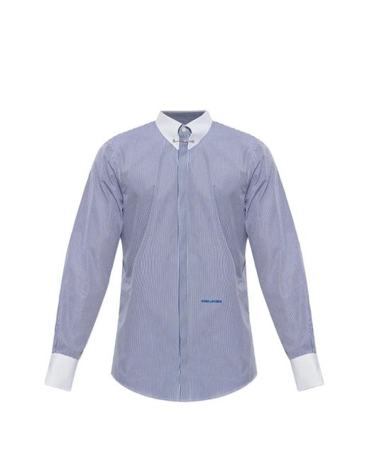 DSquared² Blue Striped Shirt for men