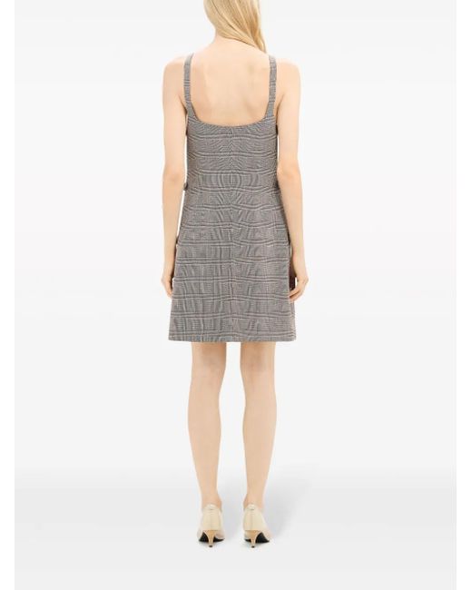 Courreges Gray Prince Of Wales Multi-Strap Mini Dress