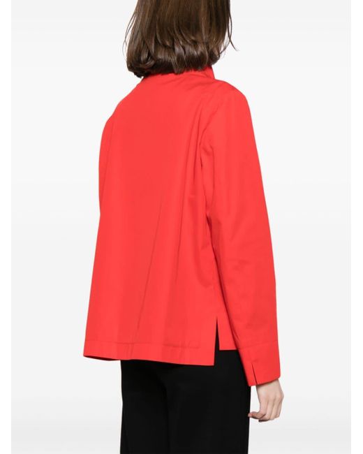 Herno Red Scarf-embellishment Cotton Jacket
