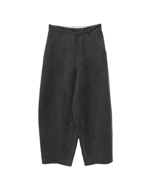 Alysi Gray High-Waisted Trousers