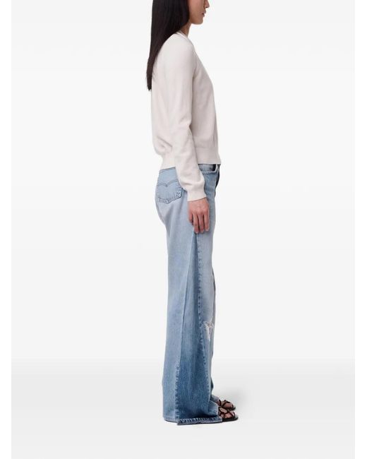 Another Tomorrow White Cashmere Draped-Neck Sweater