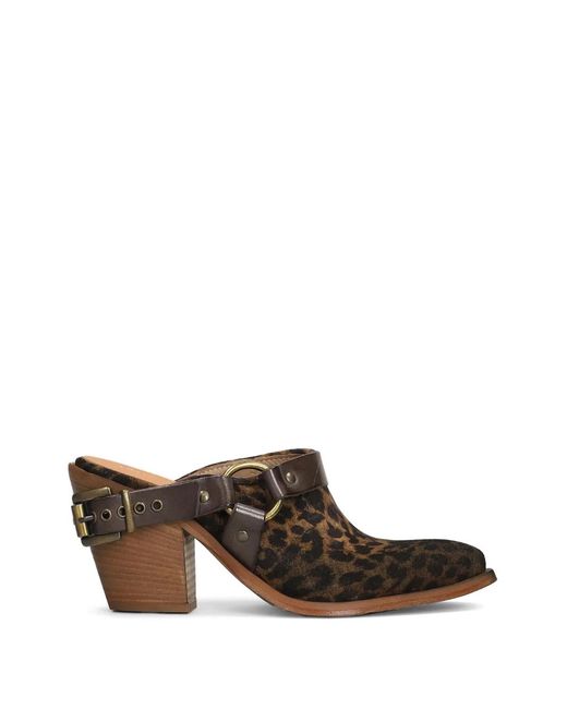 METISSE Brown Leopard-Print Buckled Mules