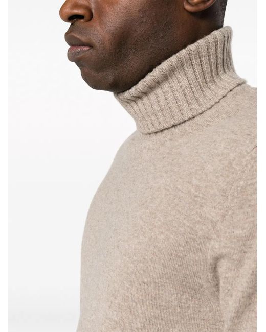 Ballantyne Brown Roll-Neck Cashmere Jumper for men