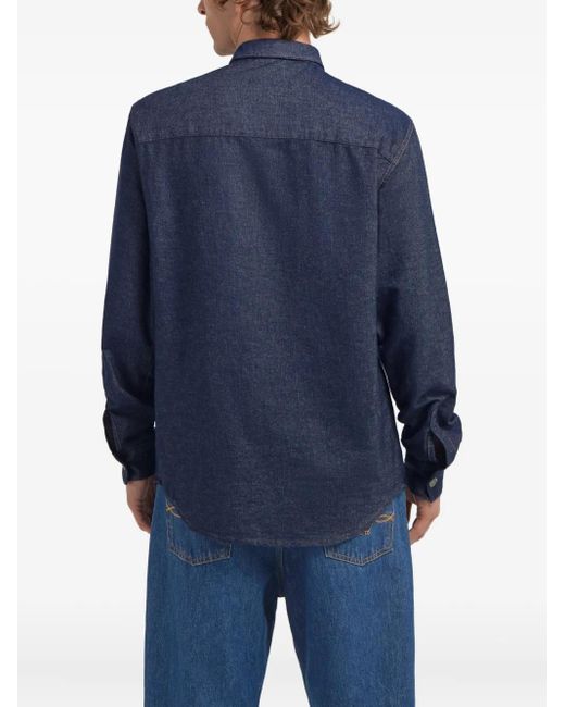 Roberto Cavalli Blue Pocket Jeans Shirt for men