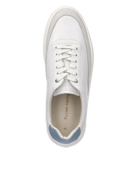 Filling Pieces White Suede-Panel Sneakers for men