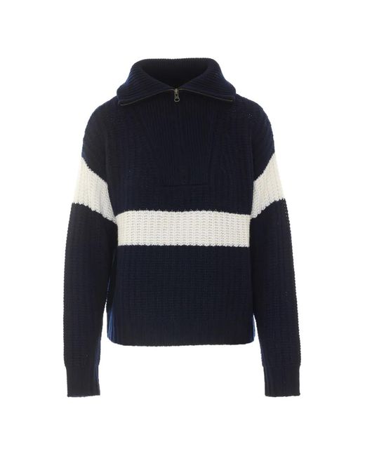 Lisa Yang Blue Mavis Striped Cashmere Sweater