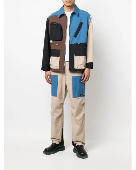 Ambush Blue Panelled Worker Jacket for men