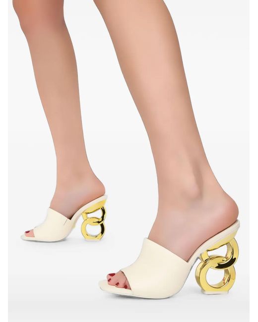 Kat Maconie Natural Ebba Chain-Link Heel Sandals