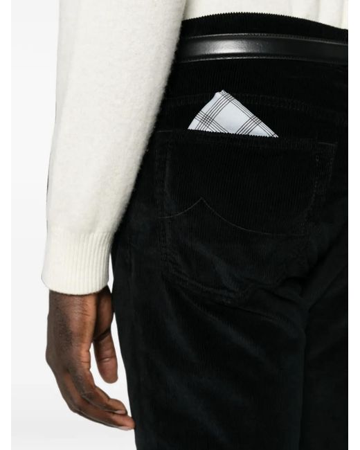 Jacob Cohen Black Corduroy Trousers for men