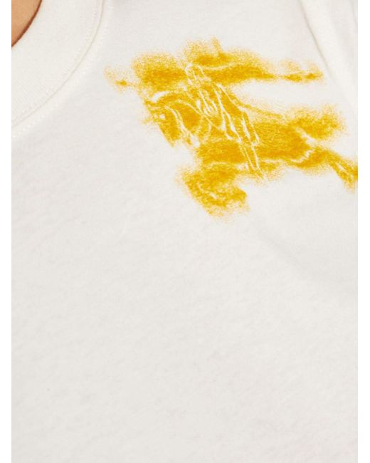 Burberry White EKD T-Shirt mit Logo-Print
