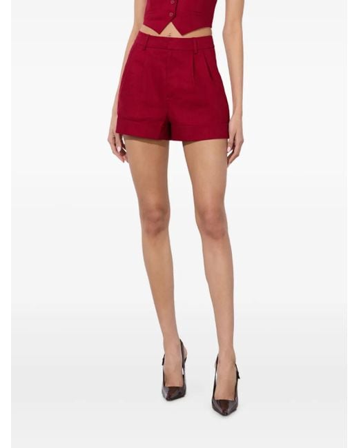Alice + Olivia Red Conry Cuffed Shorts