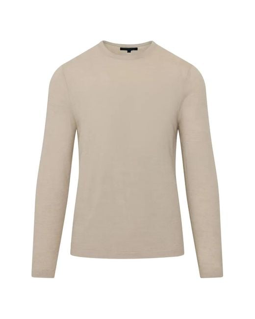 Patrick Assaraf White Crewneck Sweater for men
