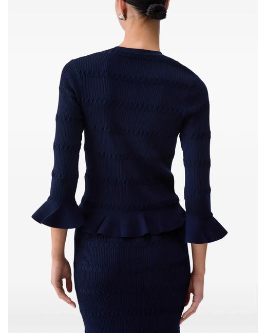 Liu Jo Blue Round-Neck Button-Down Cardigan