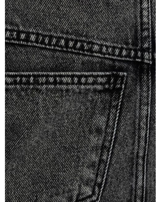 The Mannei Gray Logo-patch Denim Skirt