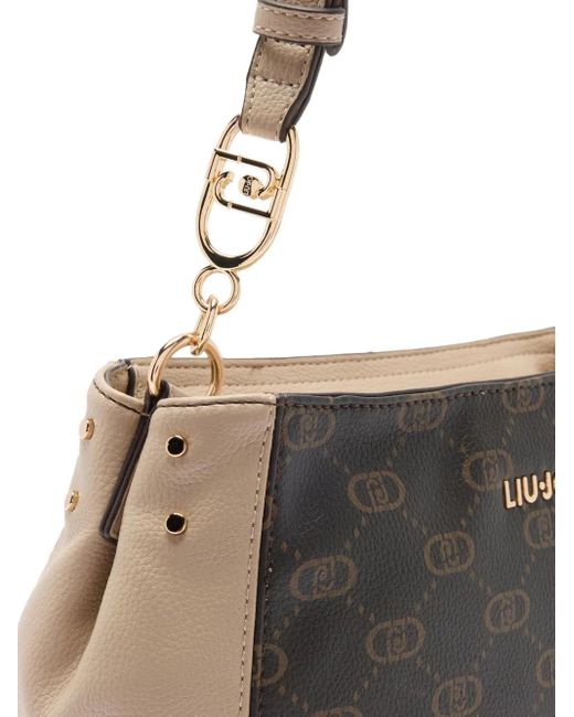 Liu Jo Black Medium Monogram Tassel Shoulder Bag