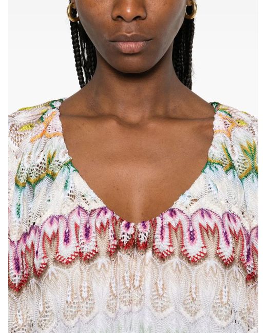 Missoni White Crochet-Knit Mini Dress