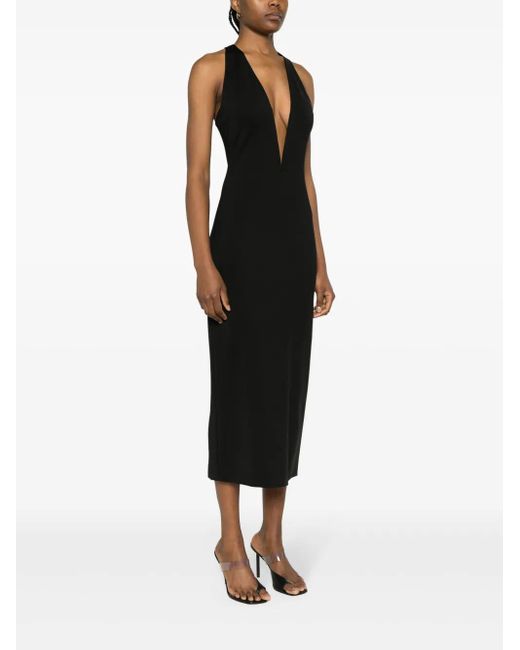 ALESSANDRO VIGILANTE Black Racerback Midi Dress