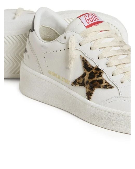 Golden Goose Deluxe Brand Leren Sneakers Met Luipaardprint in het White