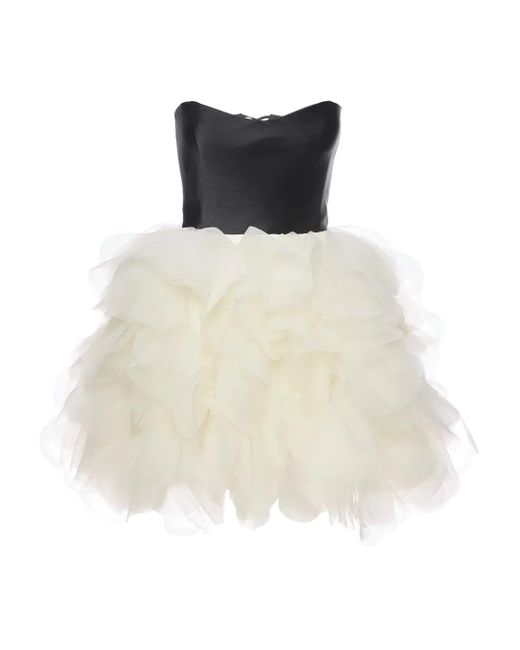 Ana Radu ストラップレス チュールミニドレス White