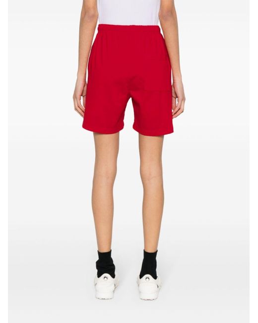 Sporty & Rich Red Logo-Printed Jersey Shorts