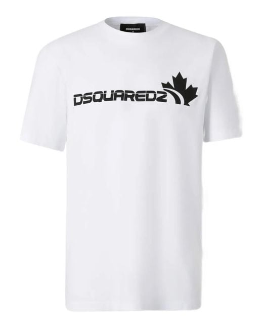 メンズ DSquared² ロゴ Tシャツ White