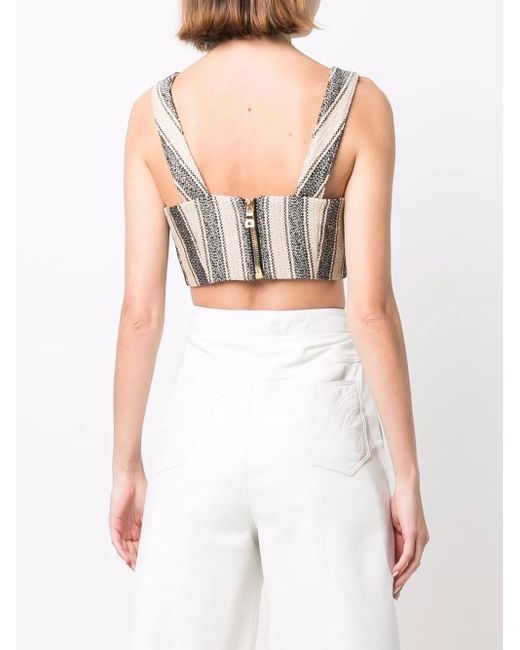 Balmain Multicolor Striped Cropped Top