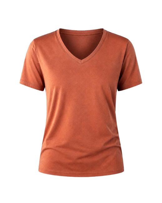 ANONYM APPAREL Orange Romy V-Neck Jersey T-Shirt