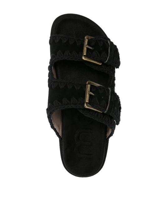 Mou Black Bio Suede Sandals